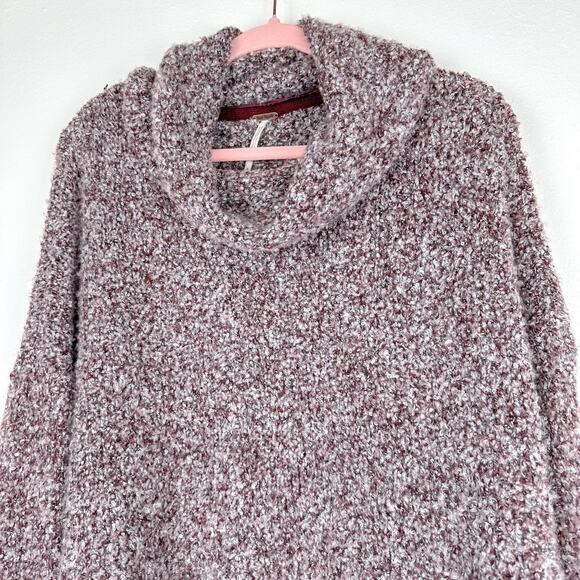 Free People BFF Cowl Neck Sweater Grape Hyacinth Size S Slouchy OB1032730 - Picture 4 of 7